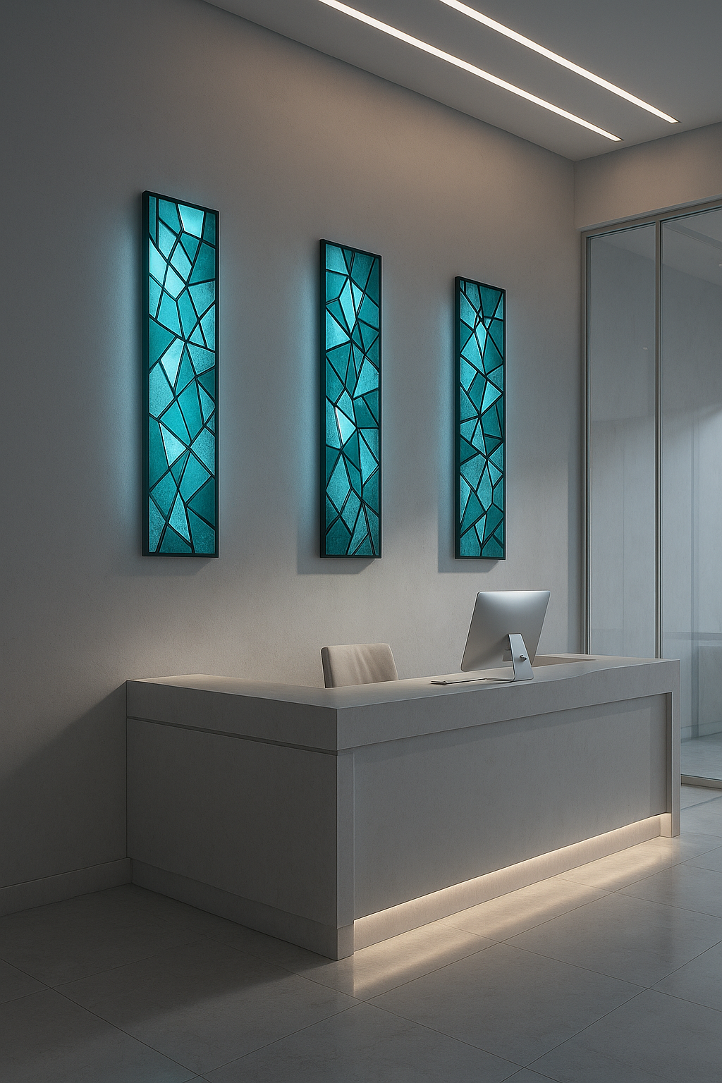 LUMARE - luksusowe kinkiety panelowe wypełnione onyksem, marmurem, alabastrem, witrażem i fusingiem 